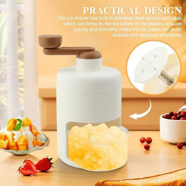 Manual Ice Crusher Machine - Portable Ice Shaver & Gola Maker - Durable Baraf Cutter for Home & Kitchen - High Capacity Hand Shaved Ice Machine - Easy to Use, Easy to Clean - Snow Cone Maker for Summer Drinks