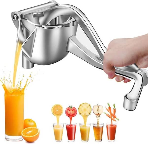Manual Fruit Juicer - Heavy Duty Aluminum Alloy Hand Press Fruit Juice Extractor - Multipurpose Manual Squeezer for Orange, Lemon, Pomegranate, Watermelon - Durable Hand Juicer for Home Kitchen Use