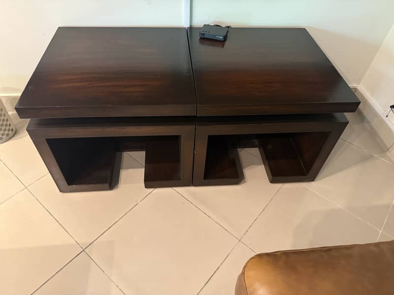 Centre Table with Two Side Table Set 4