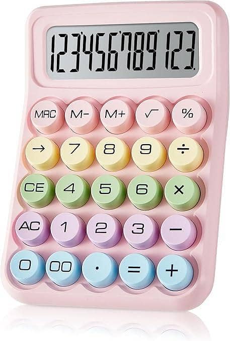 Colorful Candy Calculator,12 Digit Large LCD Display  with Battery Calculator.