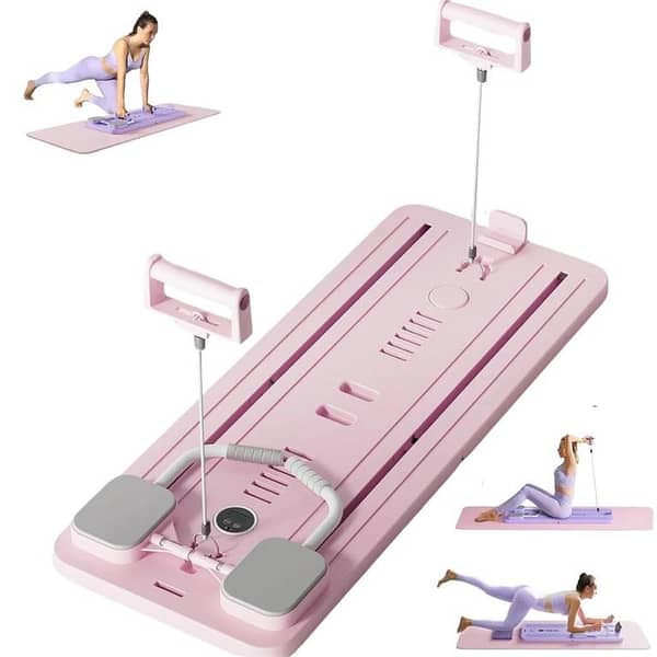 Portable Home Gym Exercise Equipment Set - 8-in-1 Foldable Pilates Board, Multifunctional Push-Up Board & Fitness Tools For Arms, Legs, Chest Workout & Weight Loss