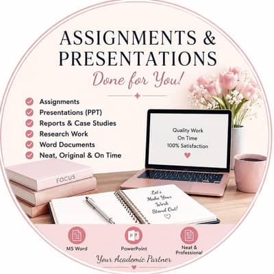 assignment and presentation MS word & word professional work
