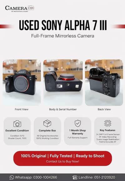 Sony A7III Body only