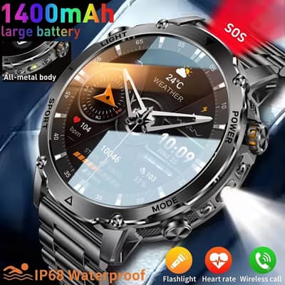 SmartWatch Men SOS flash light (1400mh battery)