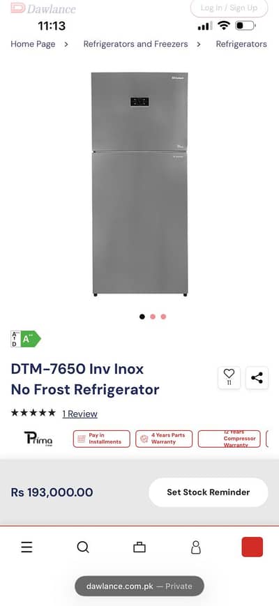 Dawlance - DTM-7650 Inv Glass Door IOT No Frost Refrigerator