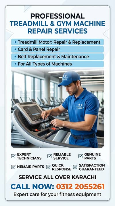 Treadmill Motor, Card Repair & Belt Replacement Karachi | Treadmill
