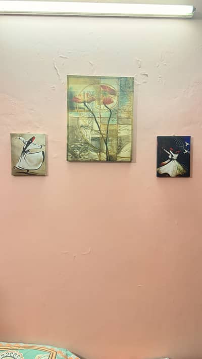 Flower wall hanging 800 final glass top. 3 picture set 1200 canvas