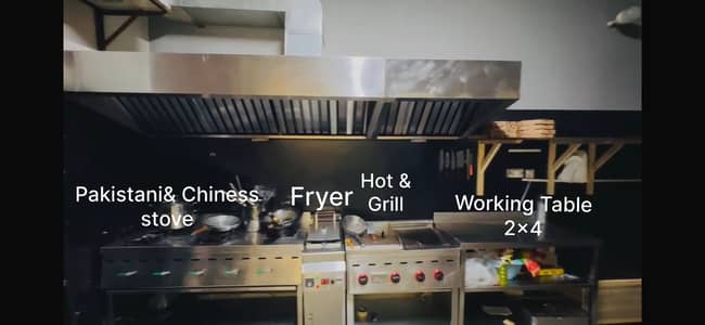 Pizza Oven,Hot And Grill,Fry 16 litter,,hood,working tables
