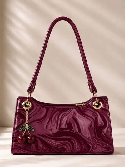 Woman's Leather Plain Shoulder Bag