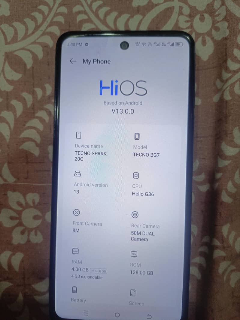 Tecno Spark 20C Scratchless 0