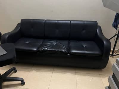 URGENT SALE | Brand New Black Leather Sofa Set