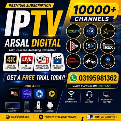 Mega IPTV | Opplex IPTV  |Starshare | B1G | Ultra 4k | Geo tv