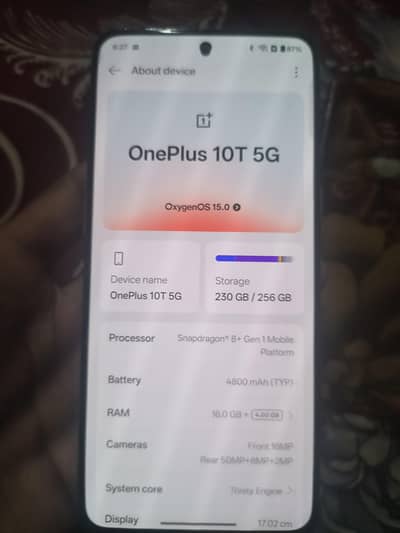 One Plus 10T 16GB/256GB Non Pta
