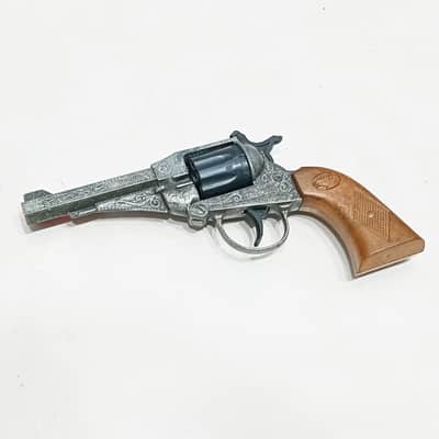 1960s Edison Giocattoli Italian Cowboy Revolver Die-Cast Metal Toy Gun