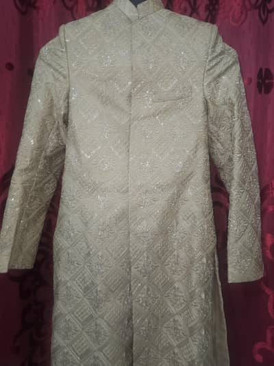 Golden Formal Wedding Sherwani . Used Once.