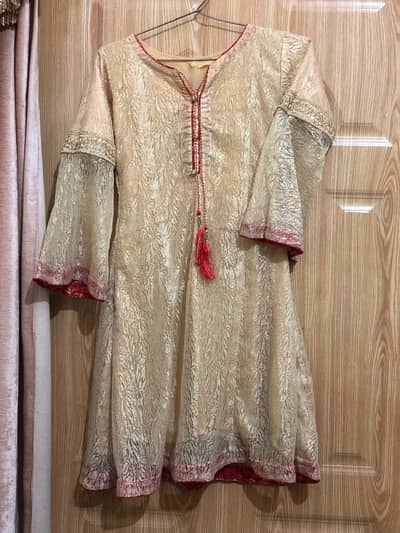 yellow short frock and plazo