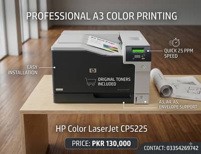 HP Color LaserJet Professional CP5225 Printer (A3 Size Printing)
