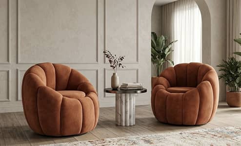 Round Boucle Chair