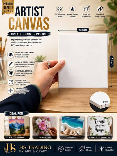 canvas board size 6×6