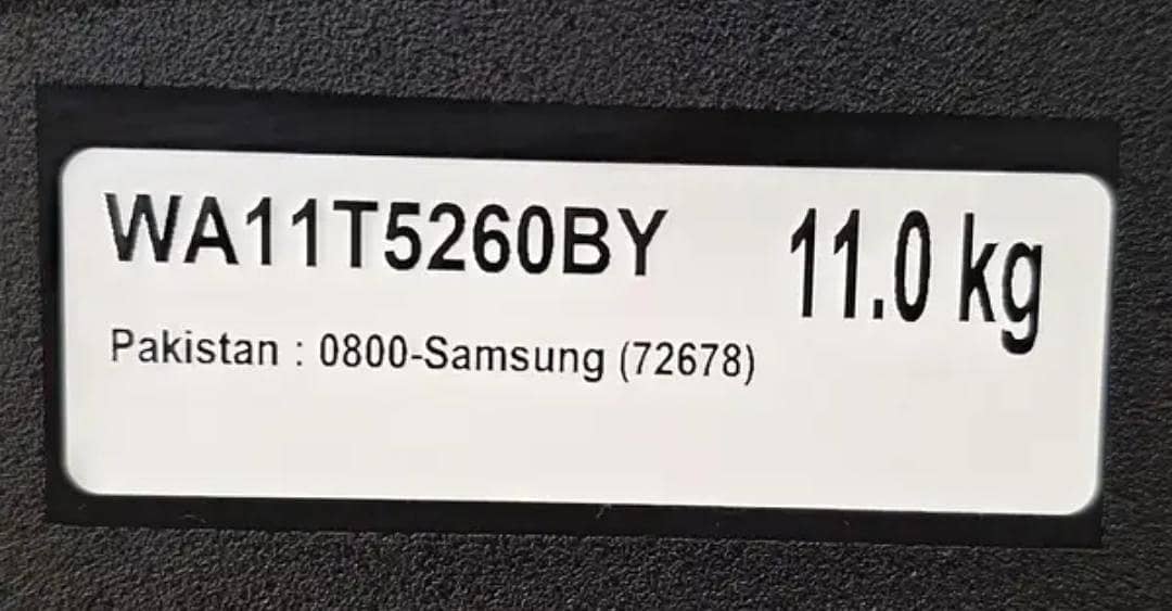 Samsung fully automatic washing machine 11kg 8