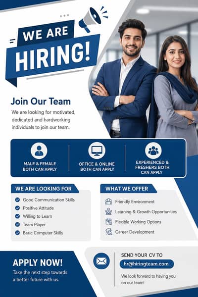 Hiring a staff for online and office work