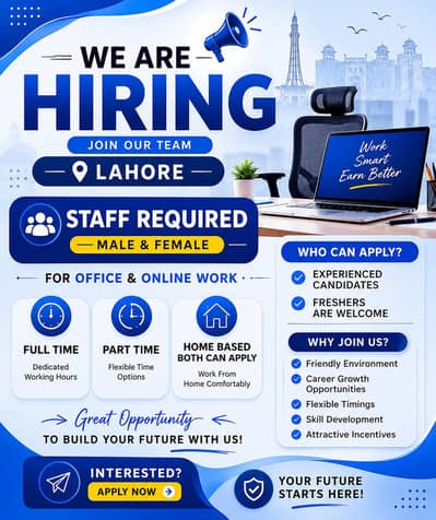 Hiring staff for online and office work