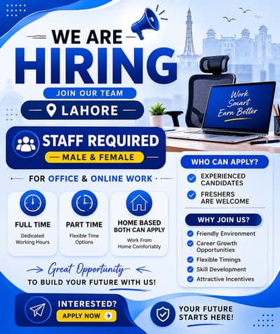 Hiring staff for online and office work