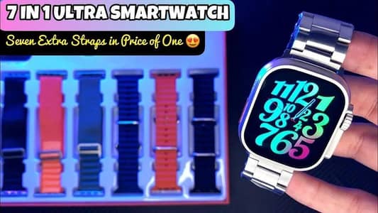 7 in 1 smart watch with 7 straps Bluetooth fitness tracker