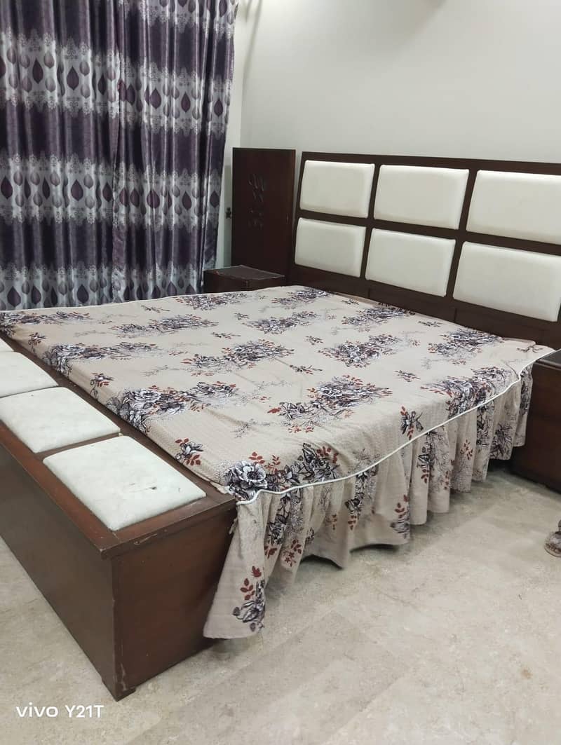 king size Bed with side table 1