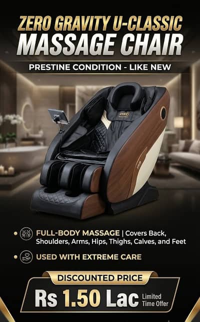 Zero Gravity U-Classic Massage Chair in Prestine Condition
