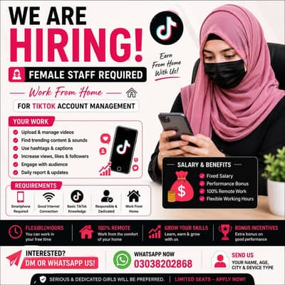  Female Staff Required | Work From Home 