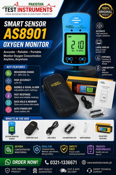 AS8901 Smart Sensor Oxygen Monitor In Pakistan
