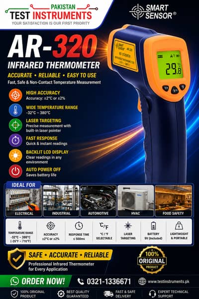 AR320 Infrared Thermometer Temperature gun In Pakistan