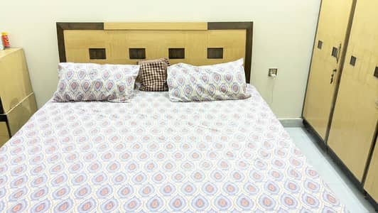 Complete Wooden Furniture (Bed + Almirah + Tables)