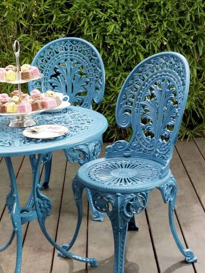 Outdoor rope chair-Outdoor chairs-Iron chairs-Patio cast iron table