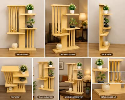 Modern Wooden Wall Mounted Display Shelf