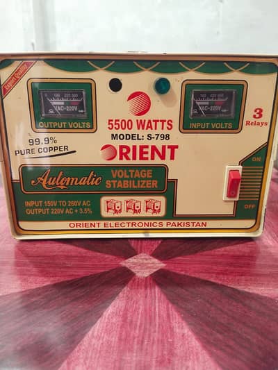 Orient Automatic Voltage Stabilizer S-798 5500W – Copper Winding