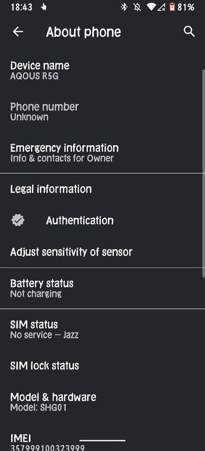 Sharp Aquos R5G