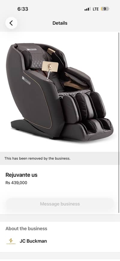 Jc buckman massaging chair rejuvenate us 3D