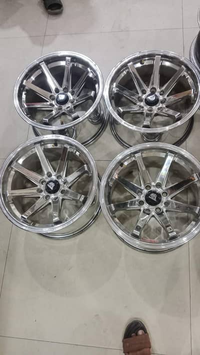 Alloy rims crome set 4 pices for sail  size 15 inch 8.9 kg