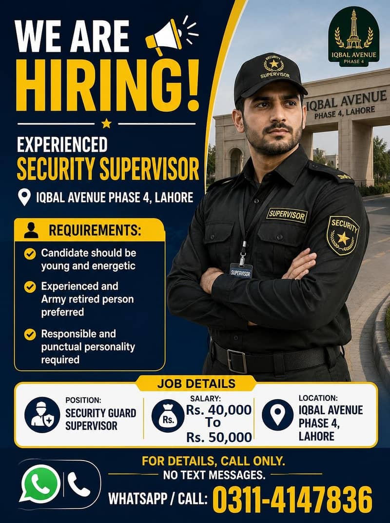 Experienced Security Supervisor Required 0
