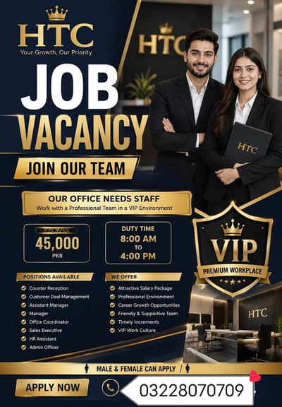 we are hiring male female staff at office work