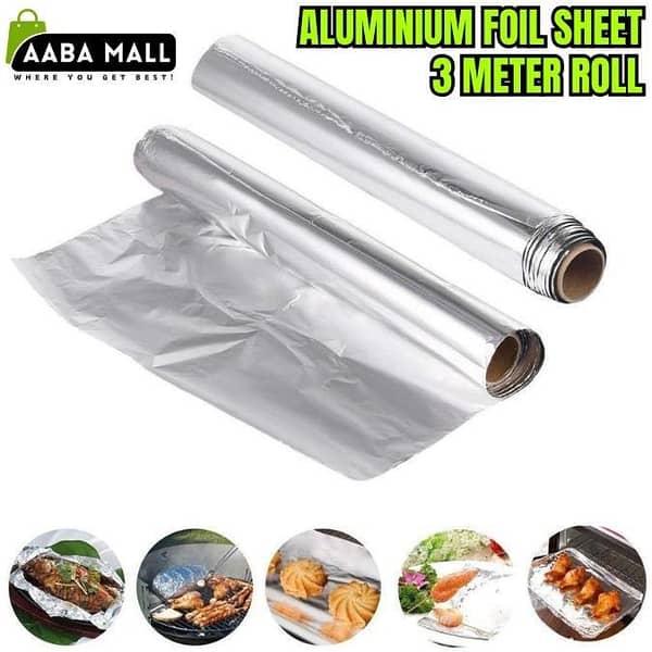 Aluminum Foil Sheet Roll Baking Barbecue Grill Aluminium Paper 3 METER