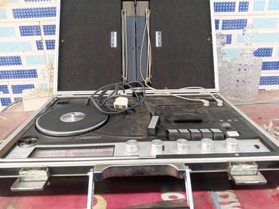 Turntable records player cassette player radio