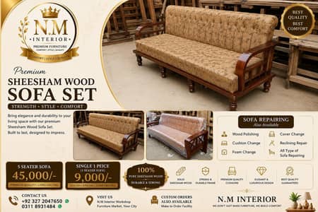 Premium Sheesham/Wood Sofa Set/5 Seater Sofa/Single Sofa/Sofa Set