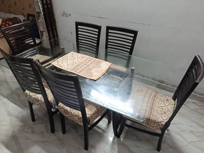 Elegant 6-Seater Dining Table Set – Good Condition