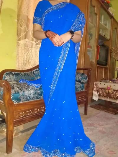 blue color saree