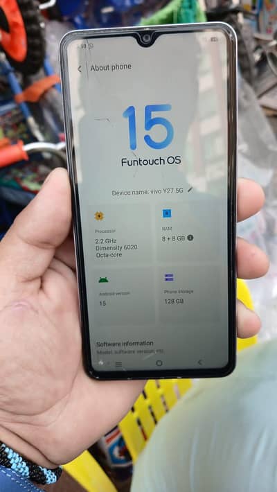 Vivo Y27 8+8GB RAM 128GB ROM condition 10/8 srif tuch tuta hai baki ok