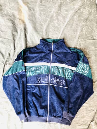 Adidas Original Vintage Track Jacket - Navy & Green - 10/10