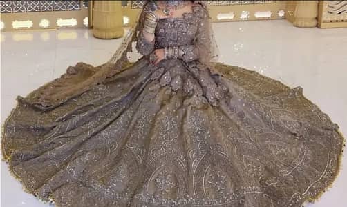 Beautiful valima/party lehnga in beige colour